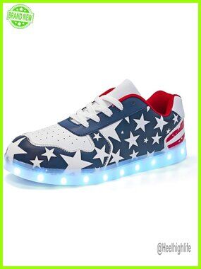 High Top LED Sneakers Women Light Up Shoes Glowing Neon Luminous Sparkle Sequins